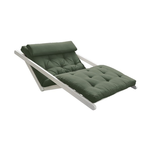 Sofa rozkładana z zielonym pokryciem Karup Design Figo White/Olive Green