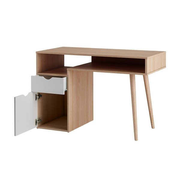 Biurko w dekorze dębu 55x120 cm Scandi – Støraa-image-4