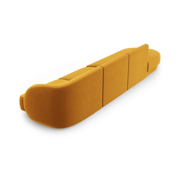 Musztardowa aksamitna sofa 302 cm Miley – Micadoni Home-image-4