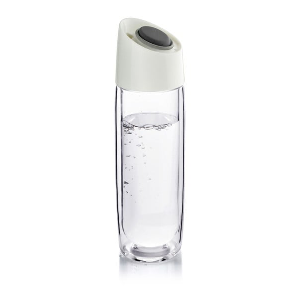 Szklana butelka termiczna z niebieskim detalem Asobu Simply Clear
