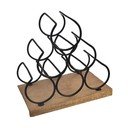 Drewniano-metalowy stojak na wino liczba butelek 6 Black – Orion