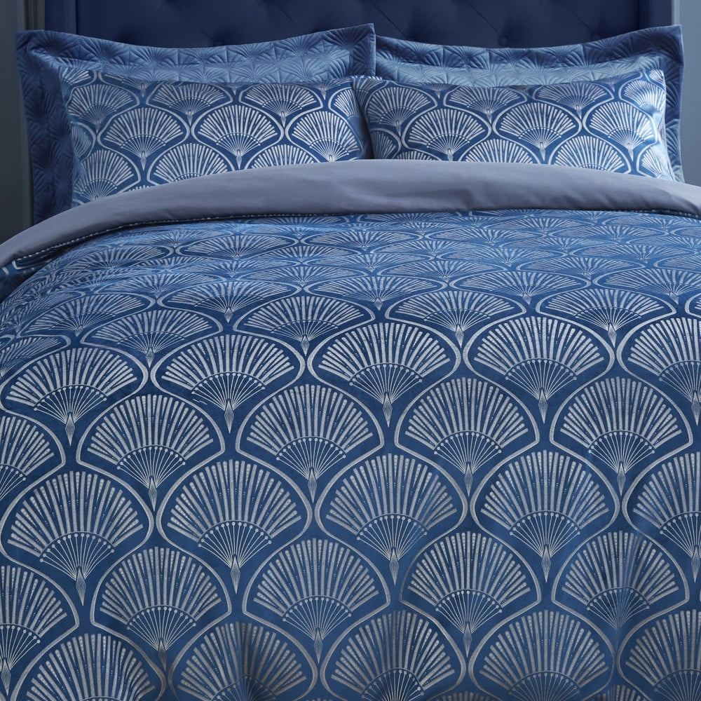 Niebieska pościel dwuosobowa 200x200 cm Art Deco Pearl – Catherine Lansfield (zdjęcie 3)