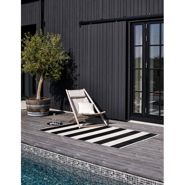 Czarno-biały chodnik odpowiedni na zewnątrz 70x225 cm Bob Black Vanilla – Pappelina-image-2