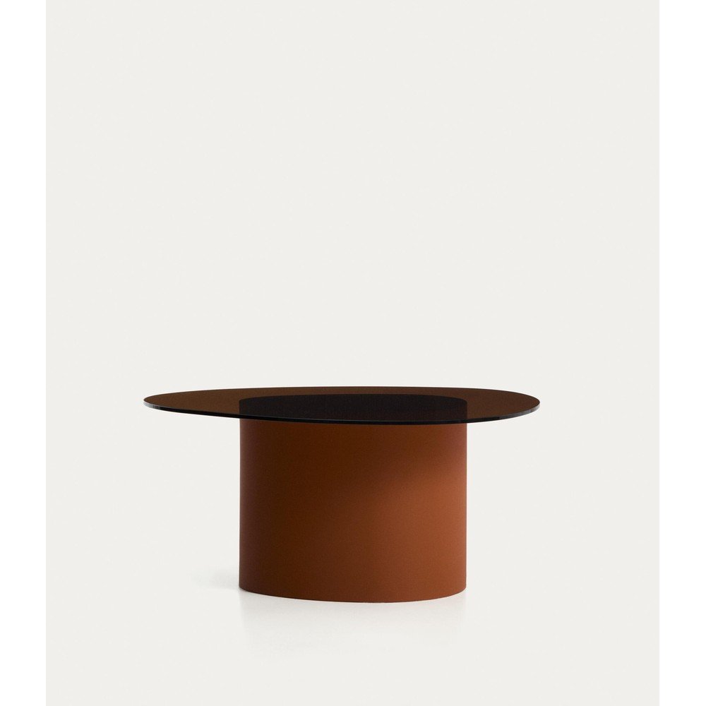 Brązowy stolik ze szklanym blatem 74x81,5 cm Olir – Kave Home (zdjęcie 4)