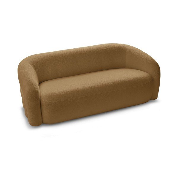 Musztardowa sofa z materiału bouclé 193 cm Elina – Bobochic Paris-image-4