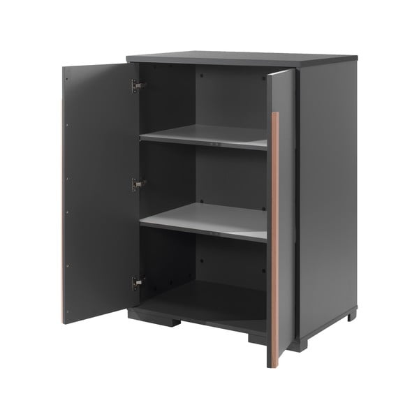 Ciemnoszara szafka dziecięca pod podwyższone łóżko Vipack London-image-2