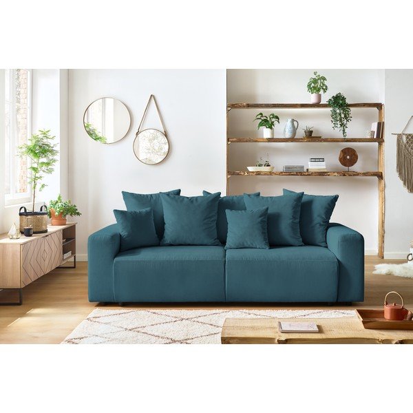 Niebieska sztruksowa sofa rozkładana Bobochic Paris Envy-image-1