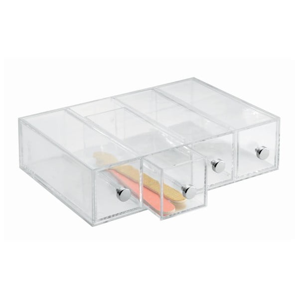 Przezroczysty pojemnik z 4 szufladkami iDesign Wers-image-3
