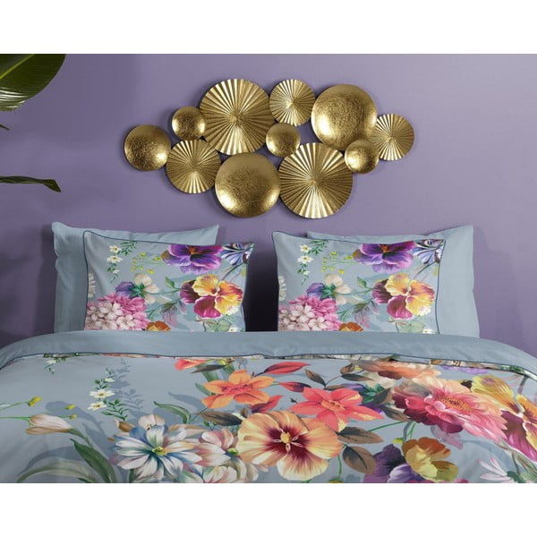 Szara pościel dwuosobowa z bawełny organicznej Descanso Sunflower, 200x220 cm-image-2