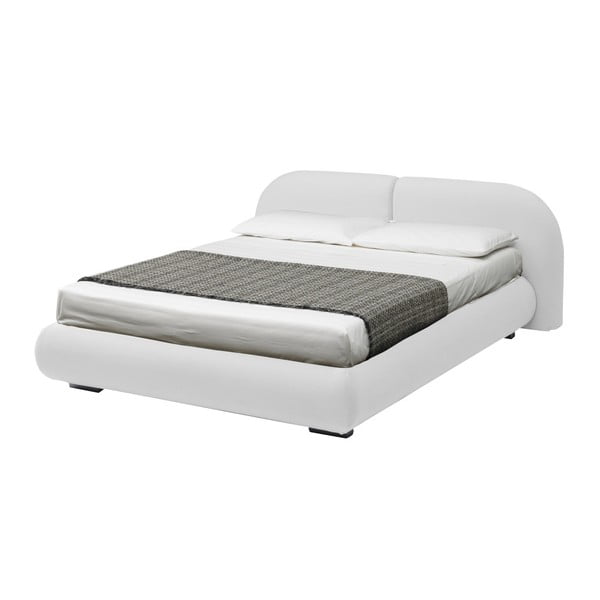 Białe łóżko dwusobowe ze schowkiem 13Casa Candy, 160x190 cm