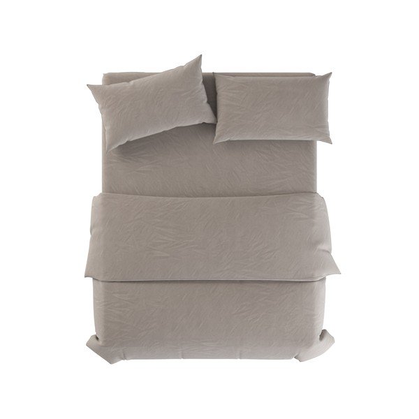 Jasnoszaro-szarobrązowa lniana pościel dwuosobowa 200x200 cm Natural – Native Natural