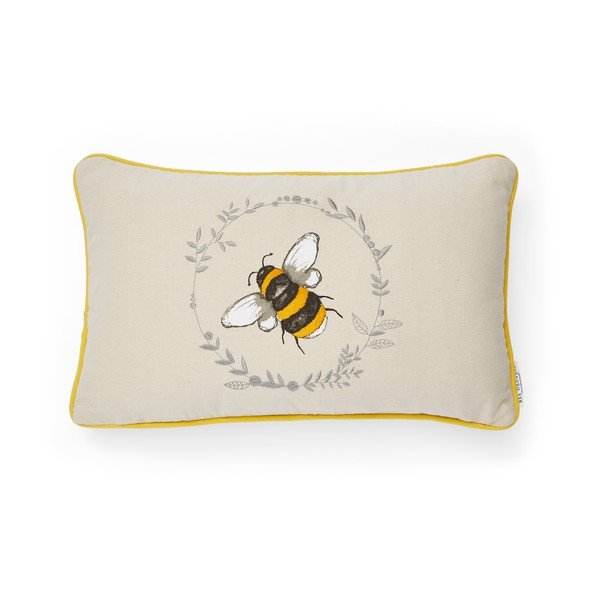 Żółta bawełniana poduszka dekoracyjna Cooksmart ® Bumble Bees, 30x50 cm