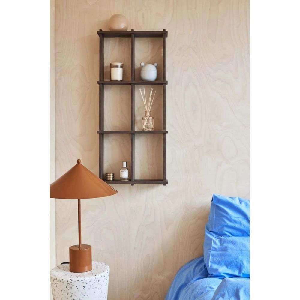 Wielopoziomowa półka z litego drewna jesionowego w ciemnym naturalnym kolorze 42,5 cm Grid – OYOY Living Design (zdjęcie 2)