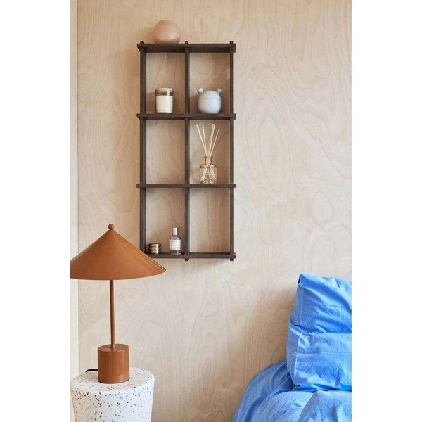 Wielopoziomowa półka z litego drewna jesionowego w ciemnym naturalnym kolorze 42,5 cm Grid – OYOY Living Design-image-1