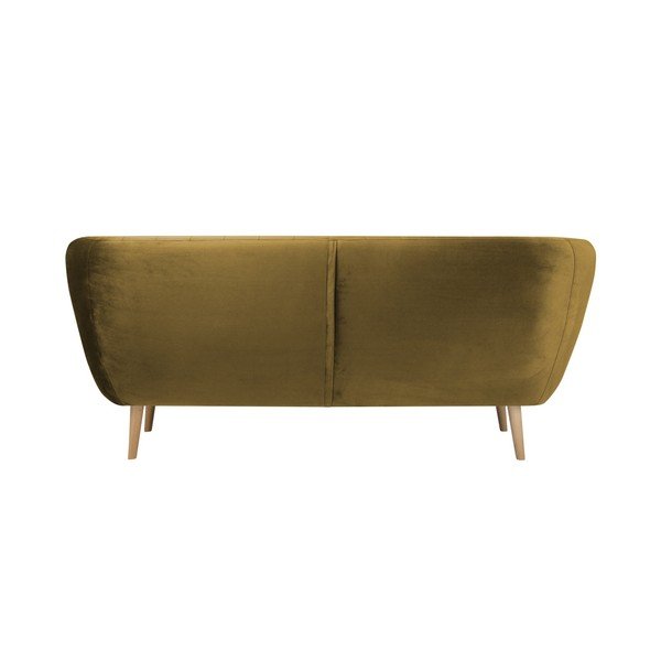 Musztardowa sofa 3-osobowa Mazzini Sofas Benito-image-4