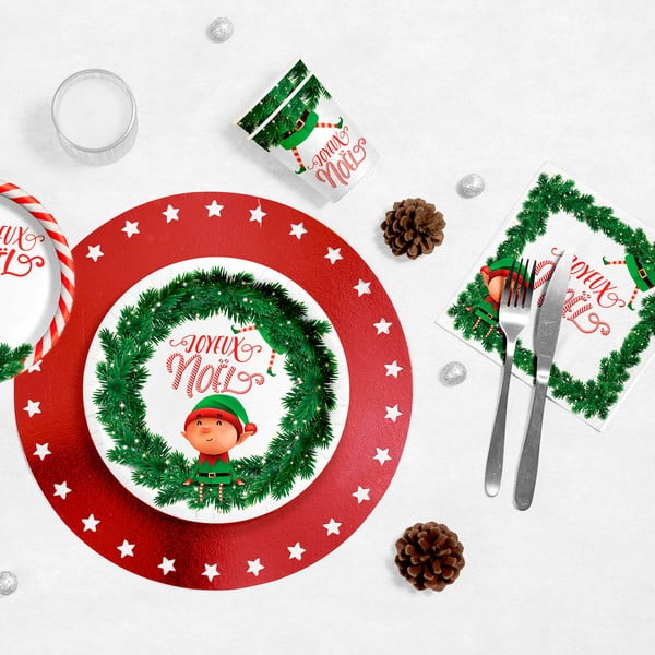 Serwetki zestaw 20 szt. 33x33 cm Prankster Elf – Homéa-image-1