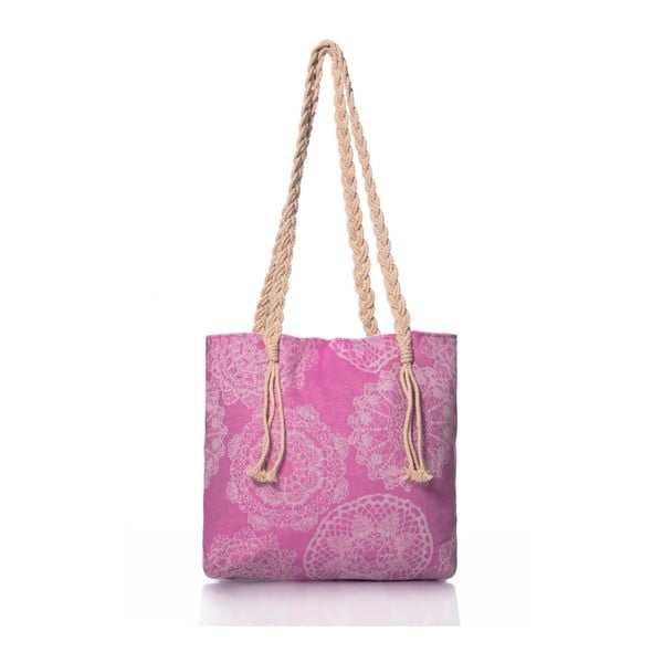 Różowa torba Homedebleu Lace, 50x40 cm