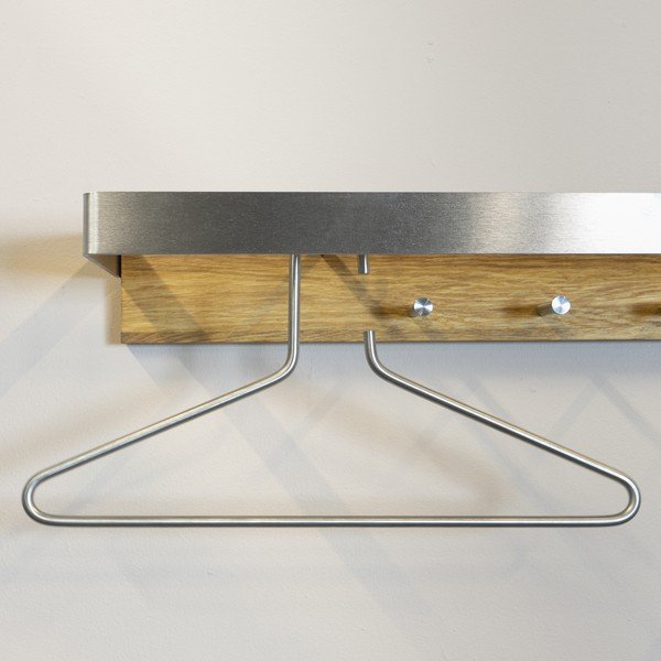 Metalowy wieszak ścienny w kolorze naturalno-srebrnym Noa – Spinder Design-image-1