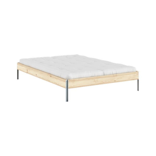 Łóżko dwuosobowe z litego drewna sosnowego ze stelażem 140x200 cm w naturalnym kolorze Core – Karup Design-image-3