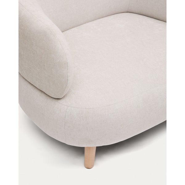Beżowy fotel z tkaniny szenilowej Luisa – Kave Home-image-1