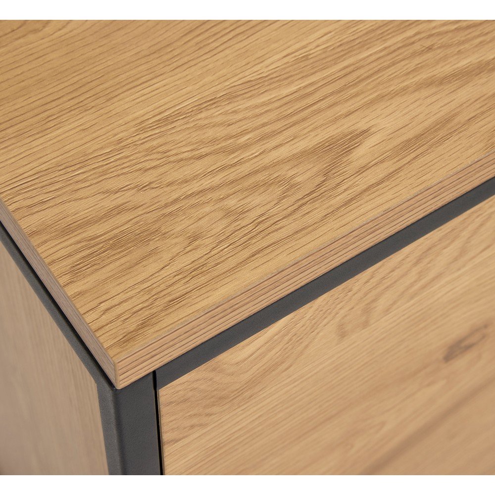 Komoda w dekorze dębu w naturalnym kolorze 104,5x80x45 cm Cesura – Unique Furniture (zdjęcie 4)