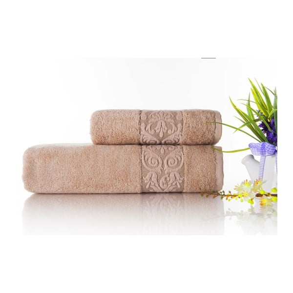 Zestaw 2 ręczników Bamboo Glory Salmon, 50x90 cm i 70x140 cm
