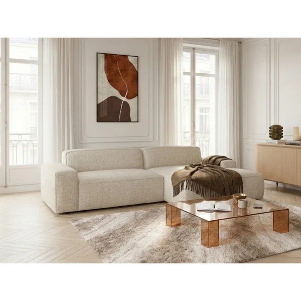 Beżowy rozkładany/z elektryczną regulacją siedziska narożnik (prawostronny) Abel – Bobochic Paris-image-4