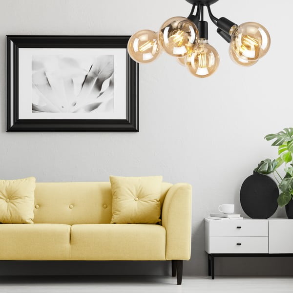 Czarna lampa sufitowa bez klosza Viggo – LAMKUR-image-1