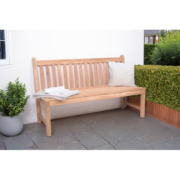 Drewniana ławka ogrodowa w naturalnym kolorze Solo – Garden Pleasure-image-1