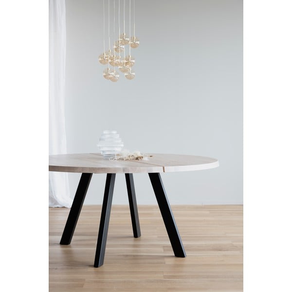 Okrągły stół do jadalni z bielonego drewna dębowego Rowico Freddie, ø 160 cm-image-1