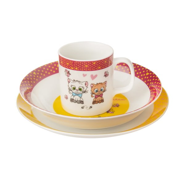 3-częściowy zestaw dziecięcych porcelanowych naczyń Orion Kittens-image-3