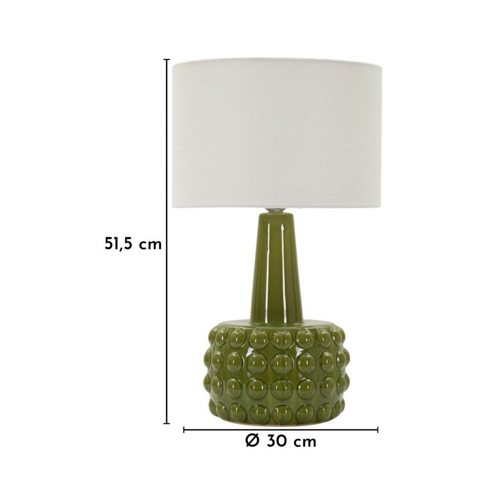 Biała/zielona lampa stołowa ceramiczna z tekstylnym kloszem (wysokość 51,5 cm) Gress – Mauro Ferretti (zdjęcie 6)