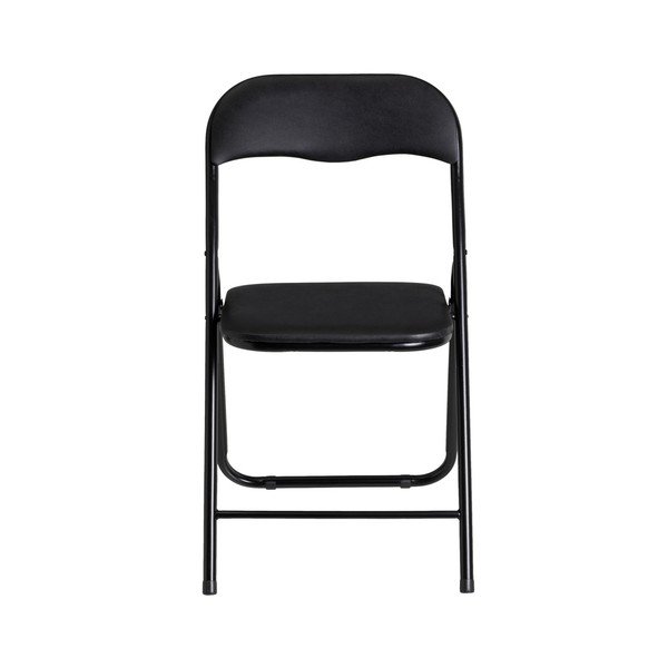 Czarne krzesło składane z imitacji skóry – Casa Selección-image-1