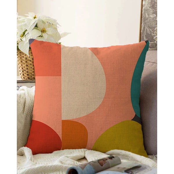 Poszewka na poduszkę z domieszką bawełny Minimalist Cushion Covers Circles, 55x55 cm