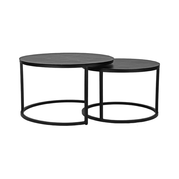 Czarne metalowe okrągłe stoliki zestaw 2 szt. ø 75 cm Grand – LABEL51