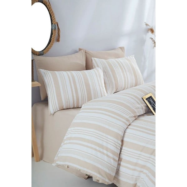 Beżowa bawełniana pościel dwuosobowa 200x220 cm – Mila Home-image-1