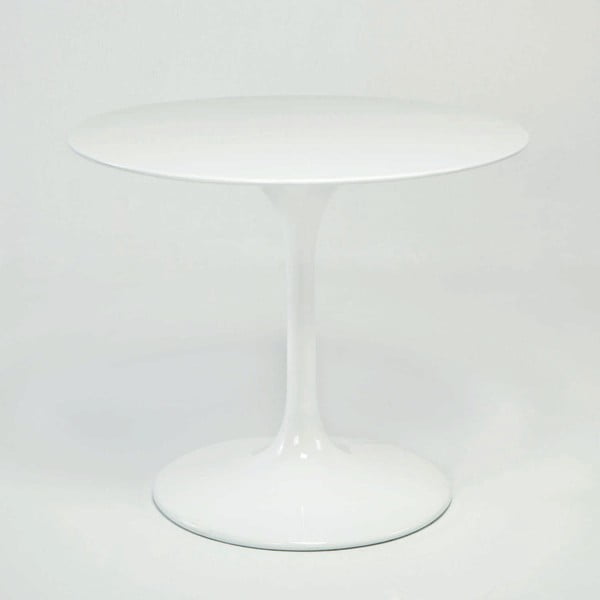Biały szklany stół do jadalni Thai Natura, ⌀ 120 cm