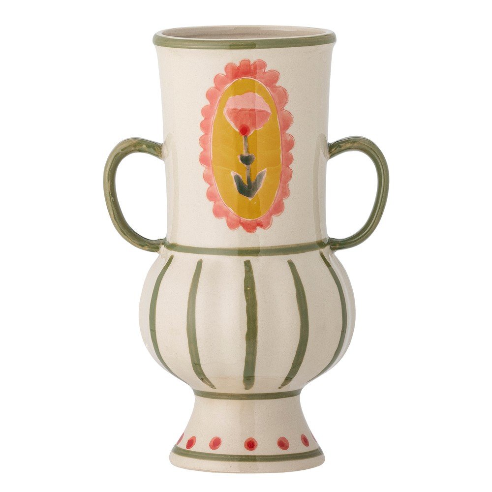 Beżowy kamionkowy ręcznie malowany wazon (wysokość 21 cm) Odina – Bloomingville