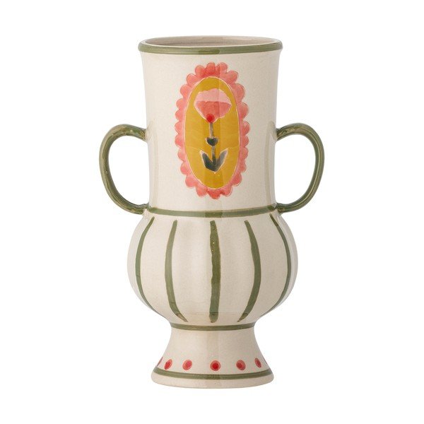 Beżowy kamionkowy ręcznie malowany wazon (wysokość 21 cm) Odina – Bloomingville