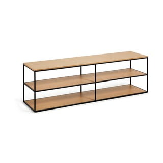 Czarno-naturalna szafka pod TV w dekorze dębu 160x50 cm Yoana − Kave Home