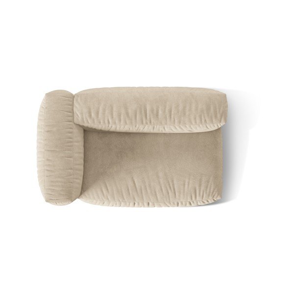 Beżowy aksamitny moduł sofy (lewostronny) Martina – Micadoni -image-3