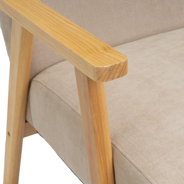 Beżowy fotel z tkaniny szenilowej Vintage – Casa Selección-image-1