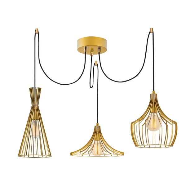 Lampa wisząca w kolorze złota z metalowym kloszem Mezopotamya – Opviq lights-image-2