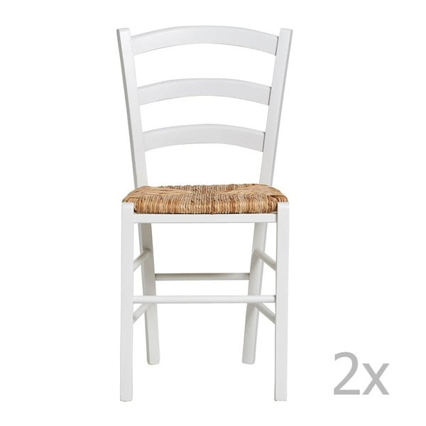 Zestaw 2 białych krzeseł do jadalni Marckeric Paloma