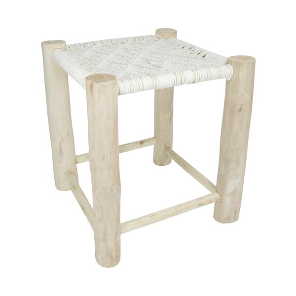 Biały drewniany stolik HF Living, 40x40 cm