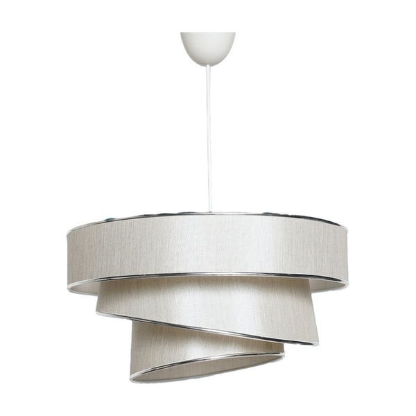 Lampa wisząca w kremowo-srebrnym kolorze z tekstylnym kloszem ø 40 cm Couper – Opviq lights