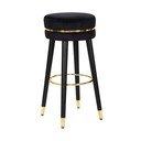 Czarny/w kolorze złota tapicerowany hoker (wysokość siedziska 74 cm) Paris – Mauro Ferretti