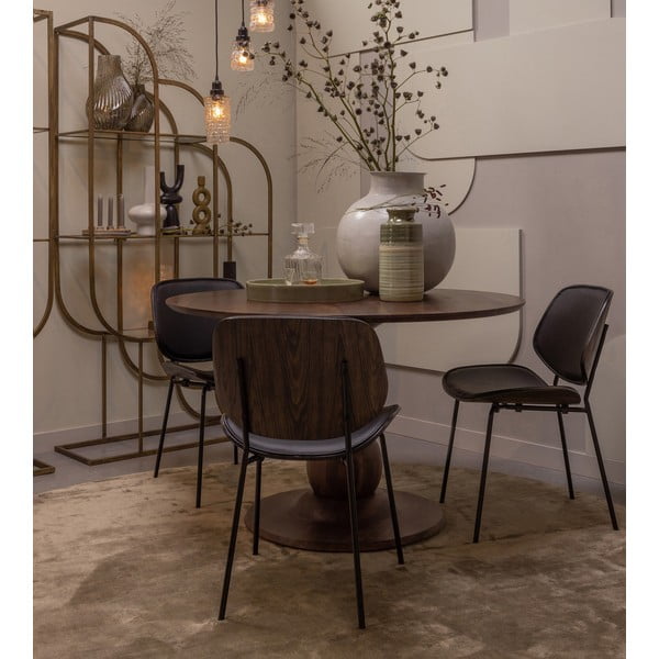 Czarne krzesła zestaw 2 szt. z imitacji skóry Close In – WOOOD-image-1