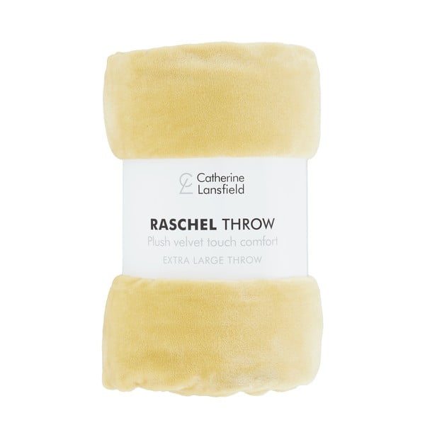 Żółta narzuta 200x240 cm Raschel – Catherine Lansfield-image-2
