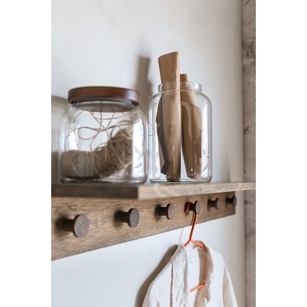 Brązowy wieszak ścienny z litego drewna dębowego z półką 90 cm Showcase – Mette Ditmer Denmark-image-4